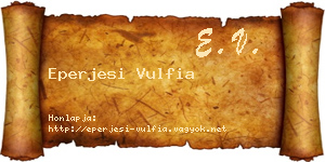 Eperjesi Vulfia névjegykártya